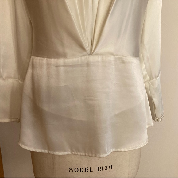 JH Collectibles The Date Ivory Satin Blouse - Picture 4 of 7
